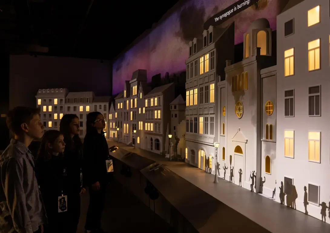 Photo of children viewing exhibit at the Melbourne Holocaust Museum